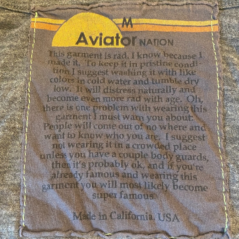 RARE Aviator Nation Locals Only Open BackTee - Picture 8 of 8